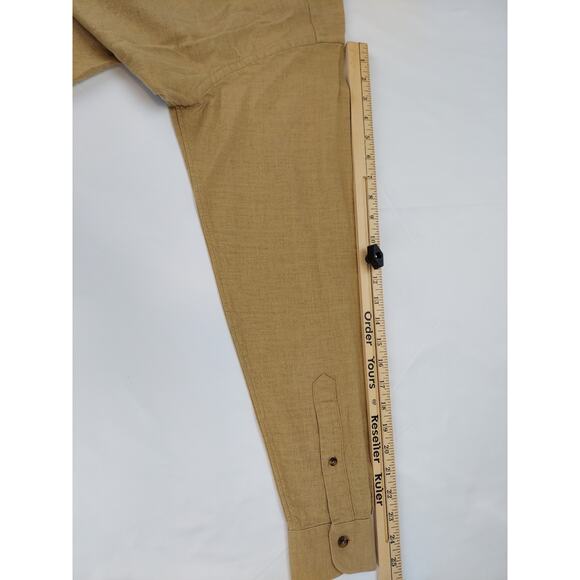 Men's Tan Casual Button Down Shirt - Picture 5 of 12